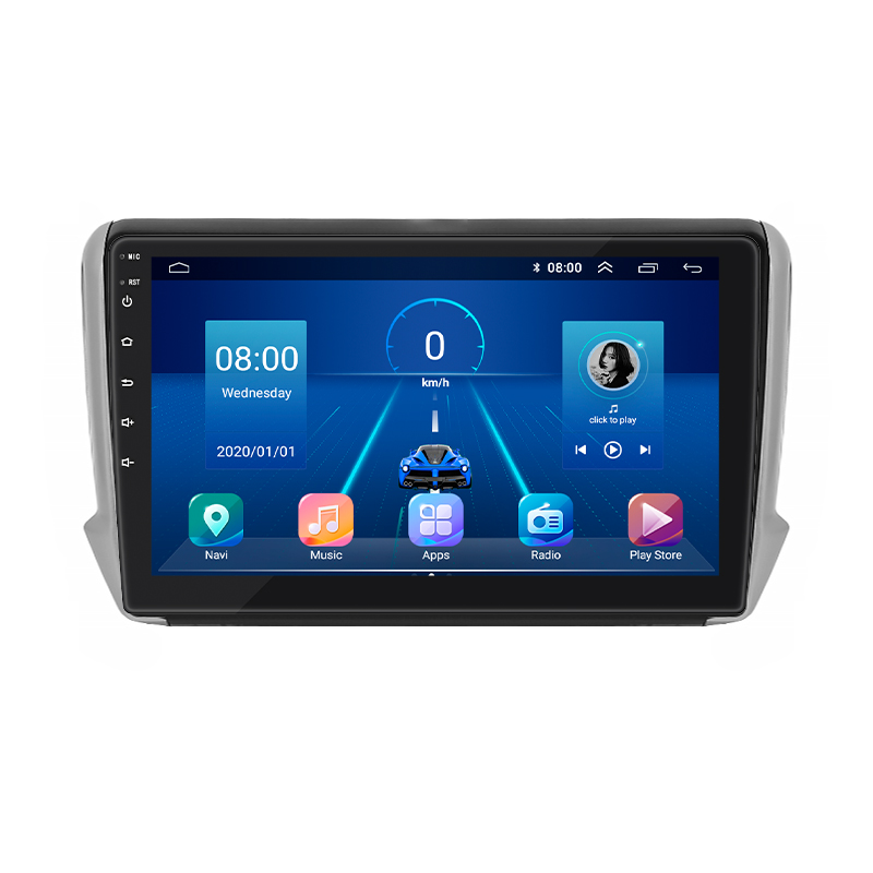 Штатная магнитола Lesko для Peugeot 2008 I 2013-2016 экран 10" 2/32Gb 4G Wi-Fi GPS Top