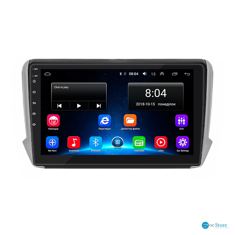 Штатная магнитола Lesko для Peugeot 2008 I Рестайлинг 2016-2019 экран 10" 2/32Gb Wi-Fi GPS Base