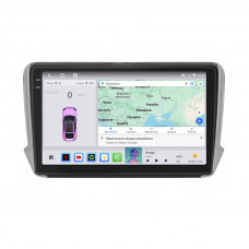 Штатная магнитола Lesko для Peugeot 2008 I Рестайлинг 2016-2019 экран 10" 4/64 QLED CarPlay 4G Wi-Fi GPS 360 Prime