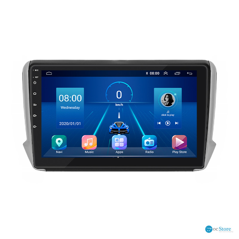 Штатная магнитола Lesko для Peugeot 2008 I Рестайлинг 2016-2019 экран 10" 2/32Gb 4G Wi-Fi GPS Top