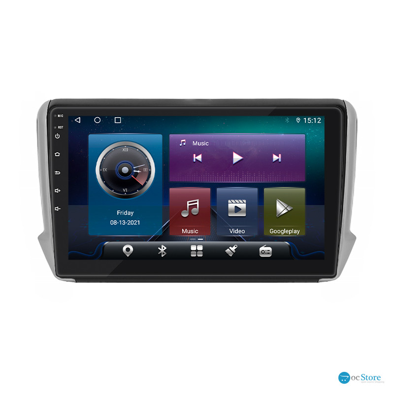 Штатная магнитола Lesko для Peugeot 2008 I Рестайлинг 2016-2019 экран 10" 4/32Gb 4G Wi-Fi GPS Top