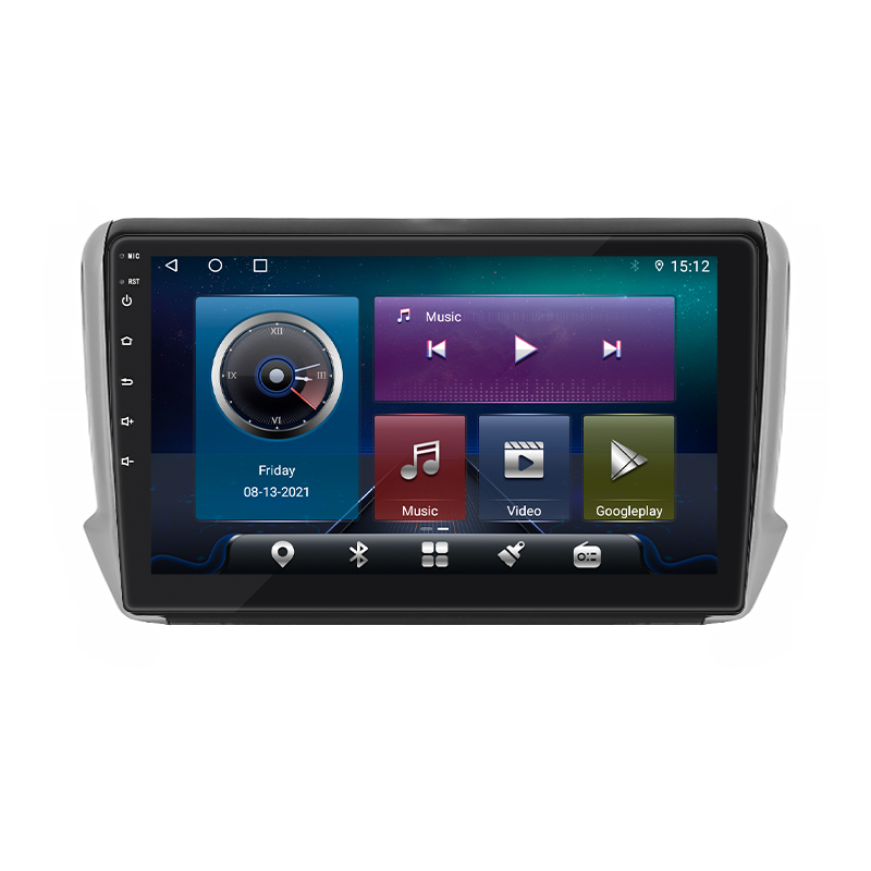 Штатная магнитола Lesko для Peugeot 2008 I Рестайлинг 2016-2019 экран 10" 4/32Gb 4G Wi-Fi GPS Top