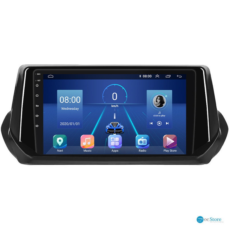 Штатная магнитола Lesko для Peugeot 2008 II 2019-н.в. экран 9" 2/32Gb 4G Wi-Fi GPS Top