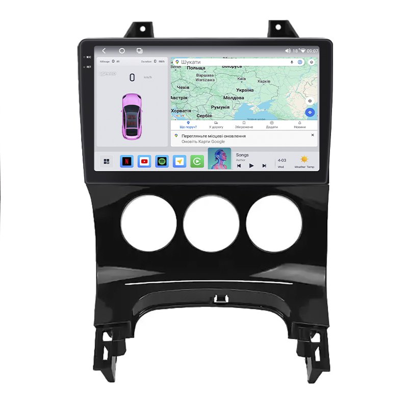 Штатная магнитола Lesko для Peugeot 3008 I 2009-2013 экран 9" 4/64 QLED CarPlay 4G Wi-Fi GPS 360 Prime