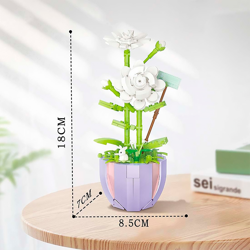 3D конструктор набор строительных блоков YZ 2088 цветочный конструктор Жасмин 305 деталей