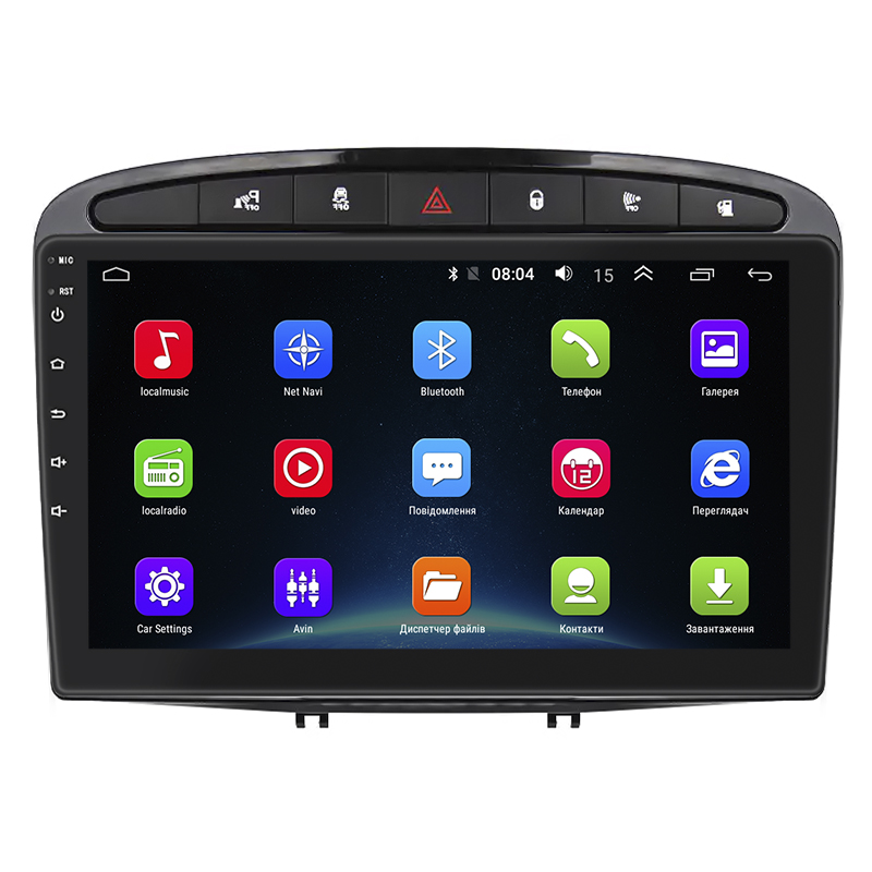 Штатная магнитола Lesko для Peugeot 308 I 2007-2011 экран 9" 2/32Gb Wi-Fi GPS Base