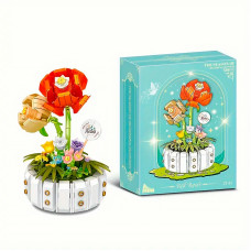 3D конструктор набор строительных блоков YZ 2141 цветочный конструктор Розы 482 деталей