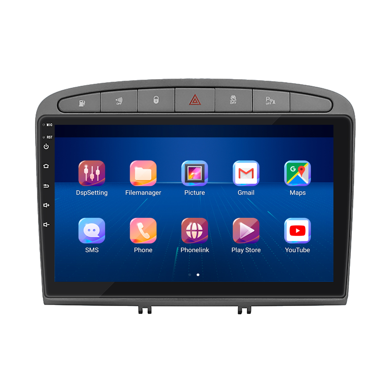 Штатная магнитола Lesko для Peugeot 308 I Рестайлинг 2011-2015 экран 9" 6/128Gb 4G Wi-Fi GPS Top