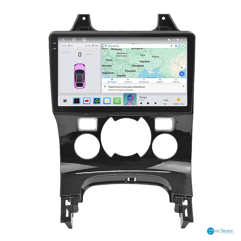 Штатная магнитола Lesko для Peugeot 5008 I Рестайлинг 2013-2016 экран 9" 4/64 QLED CarPlay 4G Wi-Fi GPS 360 Prime