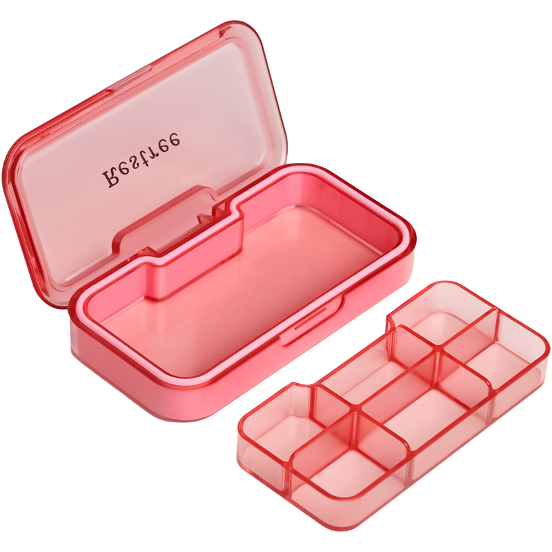 Таблетница органайзер для таблеток FY-2021 6 ячеек Pink