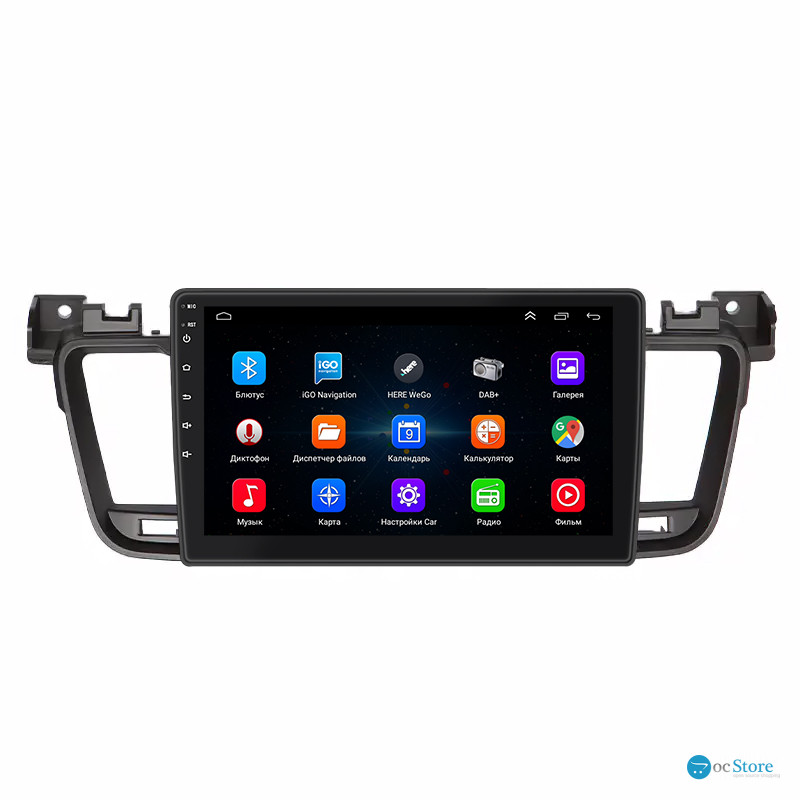 Штатная магнитола Lesko для Peugeot 508 I Рестайлинг 2014-2018 экран 9" 1/16Gb Wi-Fi GPS Base