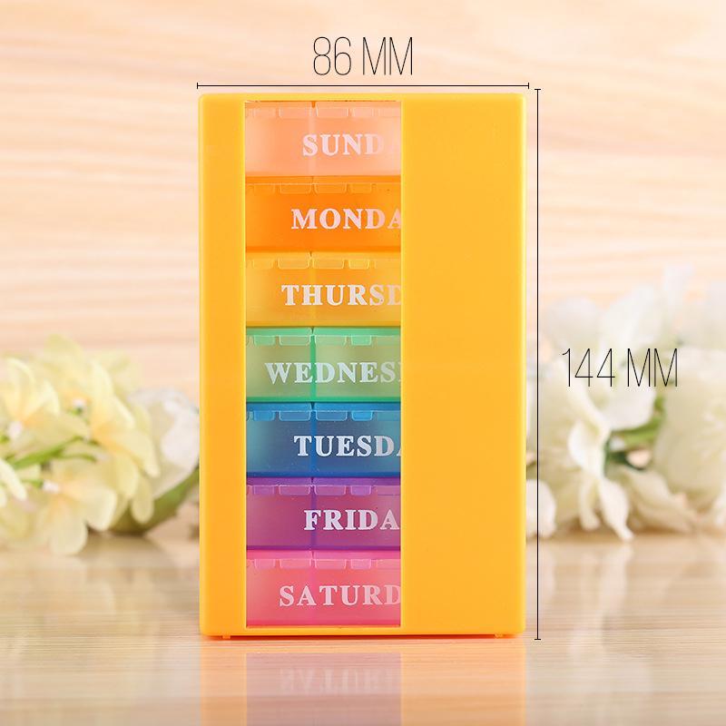 Таблетница органайзер для таблеток FY-8830 на 21 отделение Orange