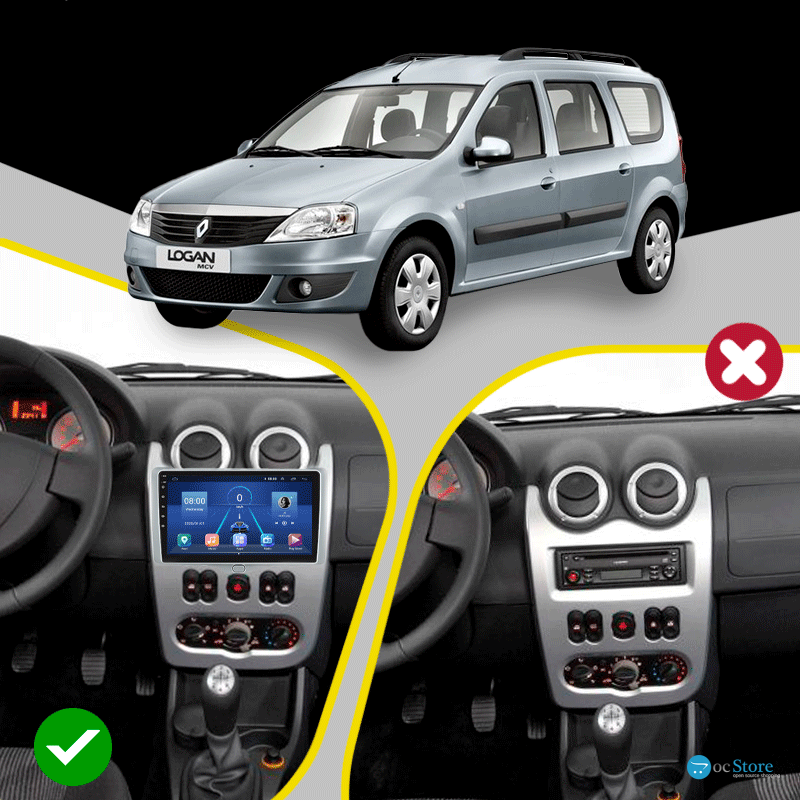 Штатная магнитола Lesko для Renault Logan I Рестайлинг 2009-2015 экран 9" 6/128Gb 4G Wi-Fi GPS Top