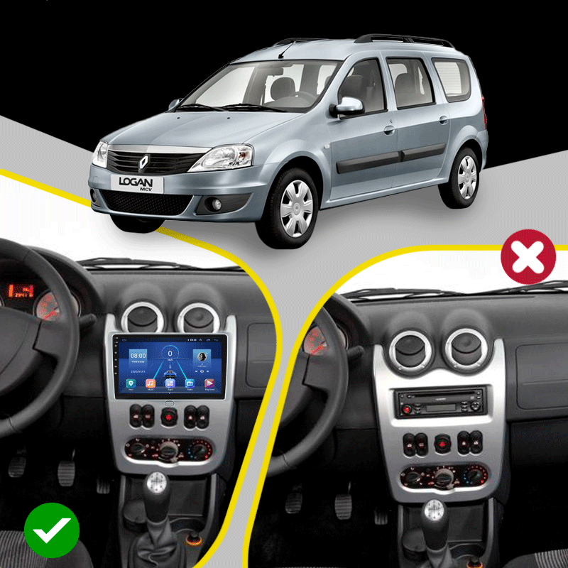 Штатная магнитола Lesko для Renault Logan I Рестайлинг 2009-2015 экран 9" 6/128Gb 4G Wi-Fi GPS Top