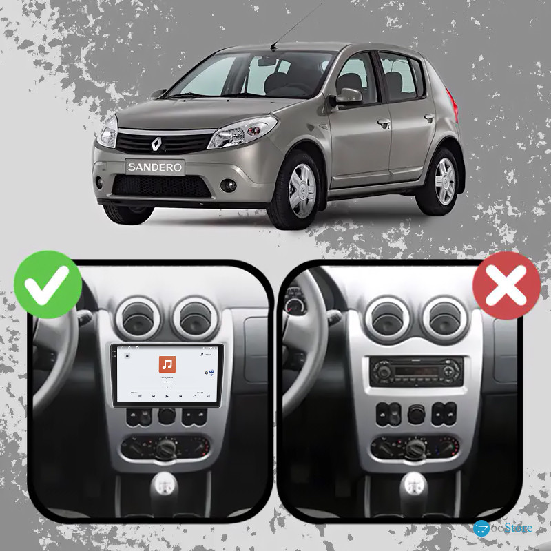 Штатная магнитола Lesko для Renault Sandero I 2009-2014 экран 9" 4/64 QLED CarPlay 4G Wi-Fi GPS 360 Prime