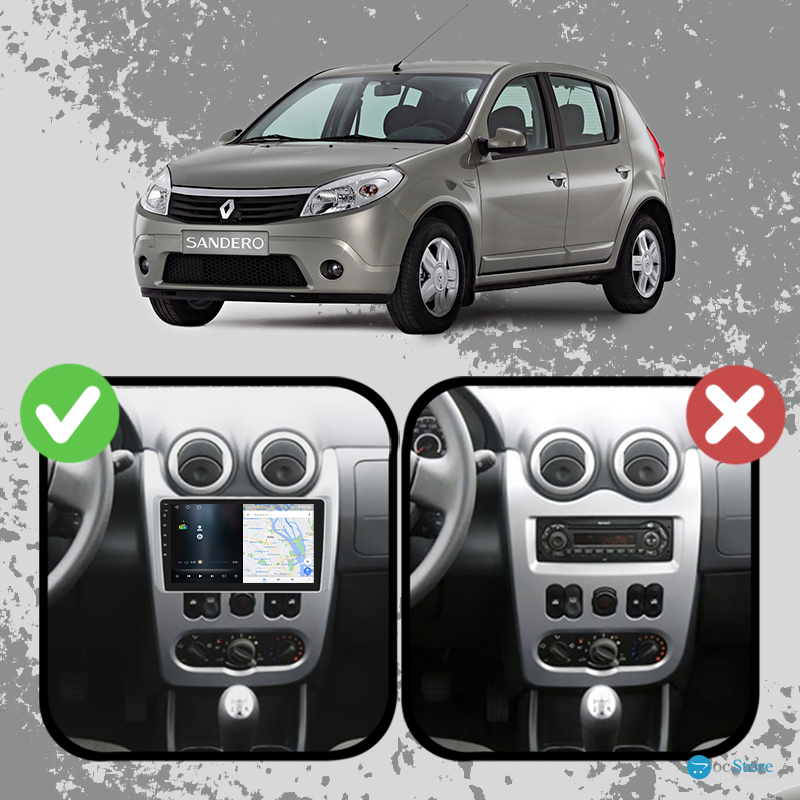 Штатная магнитола Lesko для Renault Sandero I 2009-2014 экран 9" 4/32Gb 4G Wi-Fi GPS Top