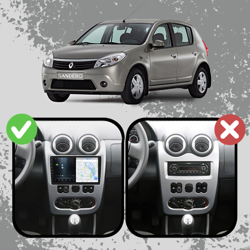 Штатная магнитола Lesko для Renault Sandero I 2009-2014 экран 9" 4/32Gb 4G Wi-Fi GPS Top