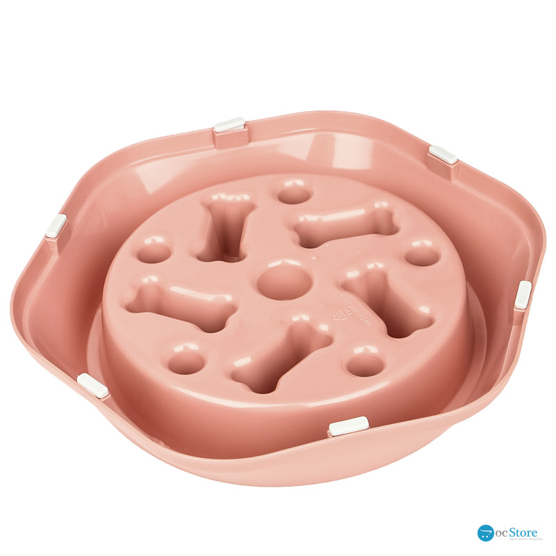 Миска для котов собак Taotaopets 119905 для медленной еды Pink
