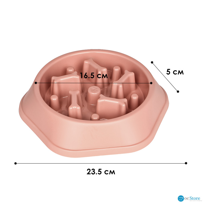 Миска для котов собак Taotaopets 119905 для медленной еды Pink