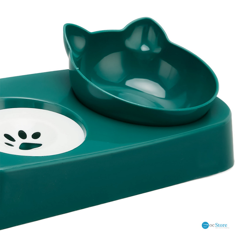 Миска для котов с поилкой Taotaopets 119906 Forest Green 22*28*14см