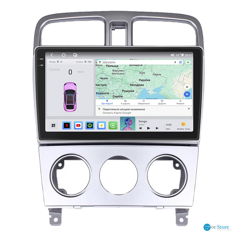 Штатная магнитола Lesko для Subaru Forester II Рестайлинг 2005-2008 экран 9" 4/64 QLED CarPlay 4G Wi-Fi GPS 360 Prime