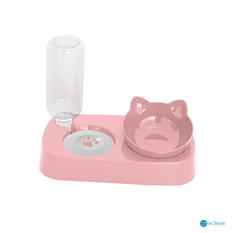 Миска для котов с поилкой Taotaopets 119906 Pink 22*28*14см