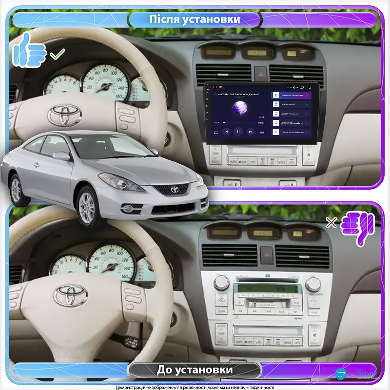 Штатная магнитола Lesko для Toyota Camry Solara II 2003-2009 экран 9" 1/16Gb Wi-Fi GPS Base