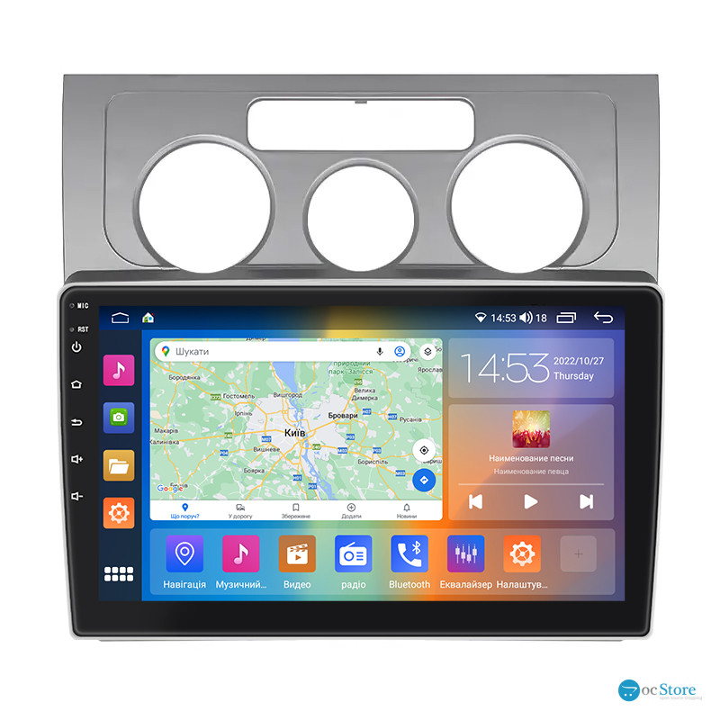 Штатная магнитола Lesko для Volkswagen Touran I Рестайлинг 2006-2010 экран 10" 4/64Gb CarPlay 4G Wi-Fi GPS Prime