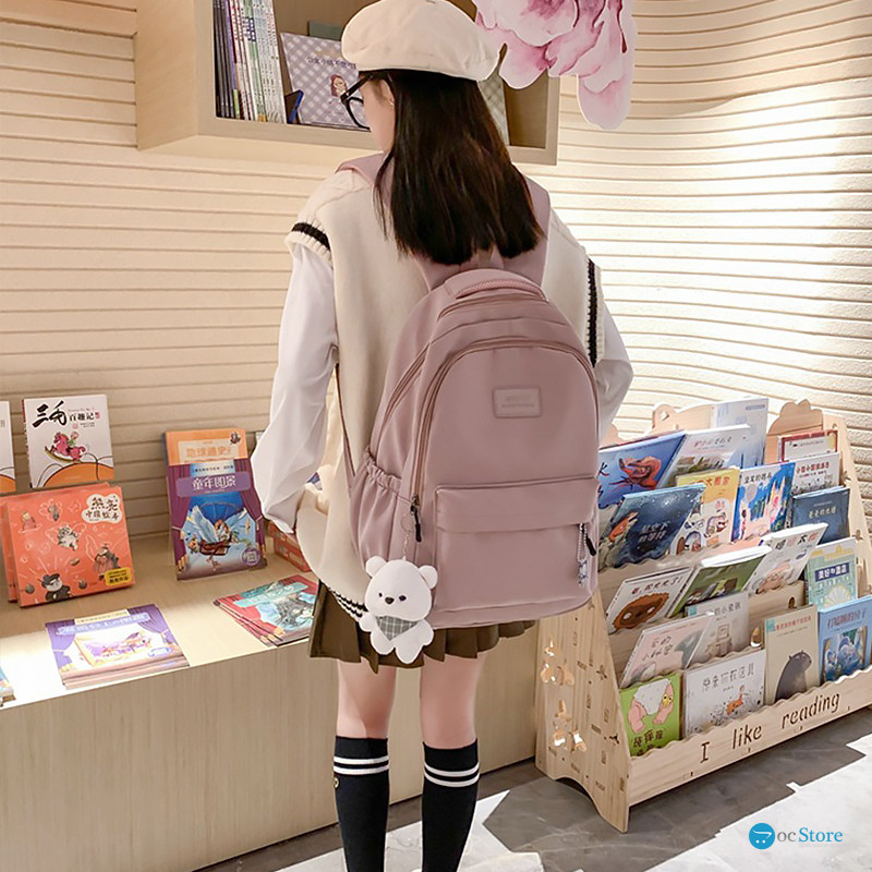 Рюкзак подростковый 633227 с брелком 20-35L Pink