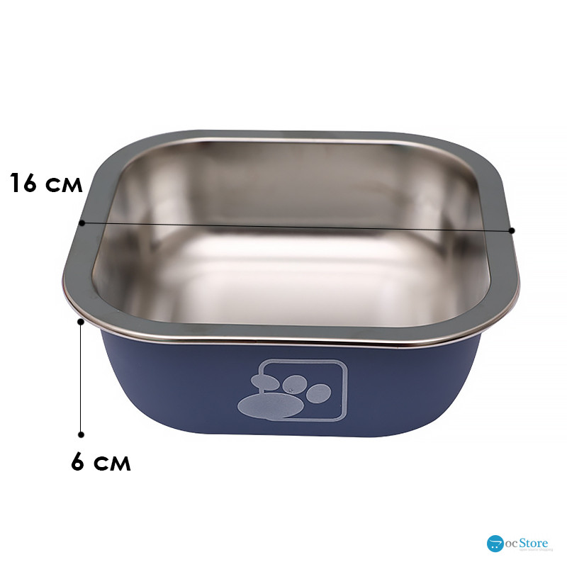 Миска для собак котов Taotaopets 1910002 металлическая Blue 160 мм