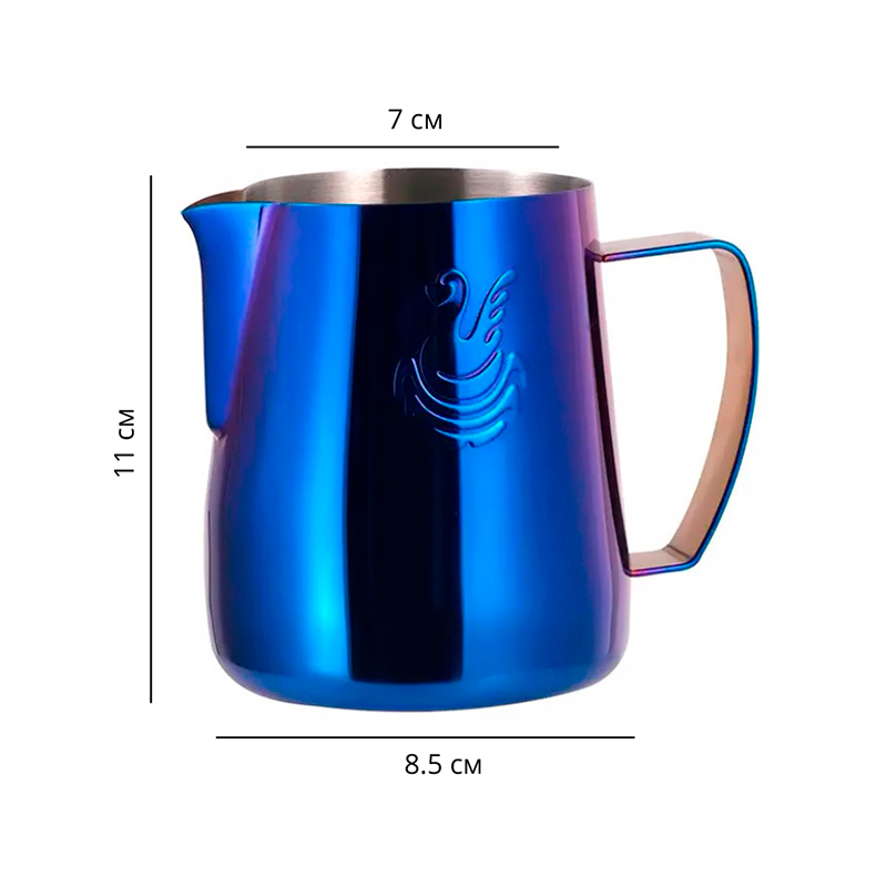 Питчер для молока JibbiJug молочник для вспенивания молока нержавеющая сталь градиент 600 мл Blue