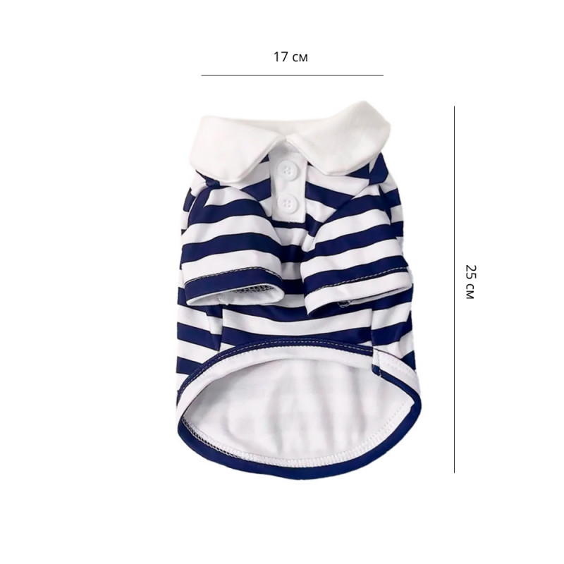 Рубашка поло для собак и кошек 2306CGHY5160 демисезонная  Blue S