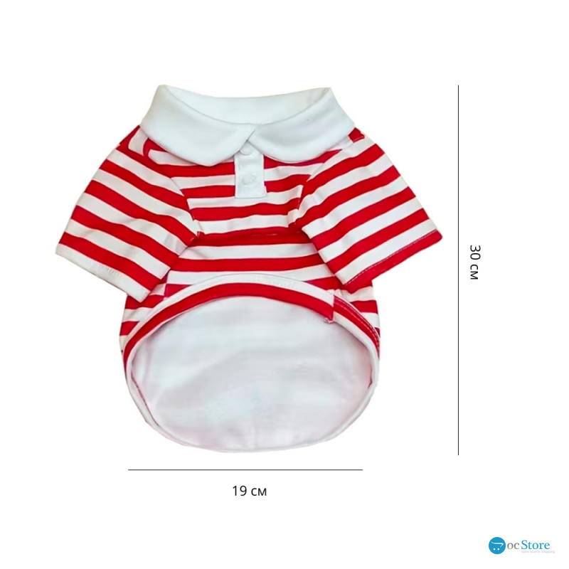 Рубашка поло для собак и кошек 2306CGHY5160 демисезонная  Red M