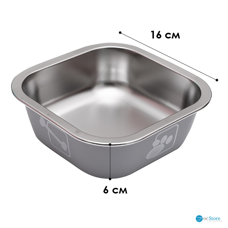 Миска для собак котов Taotaopets 1910002 металлическая Gray 160 мм