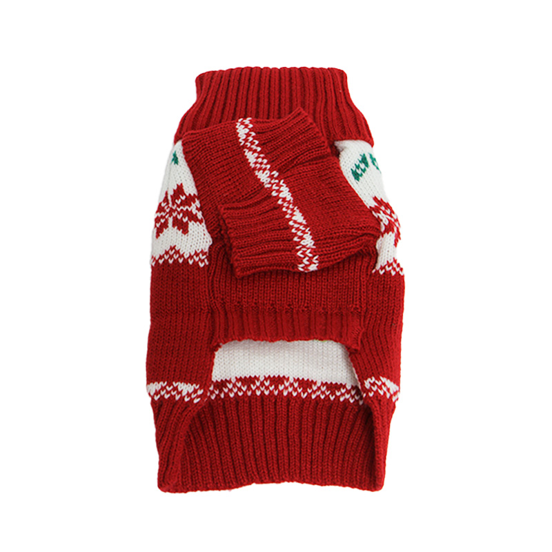 Рождественский свитер для собак и кошек 2111CGLK9070 вязаный теплый  Red S