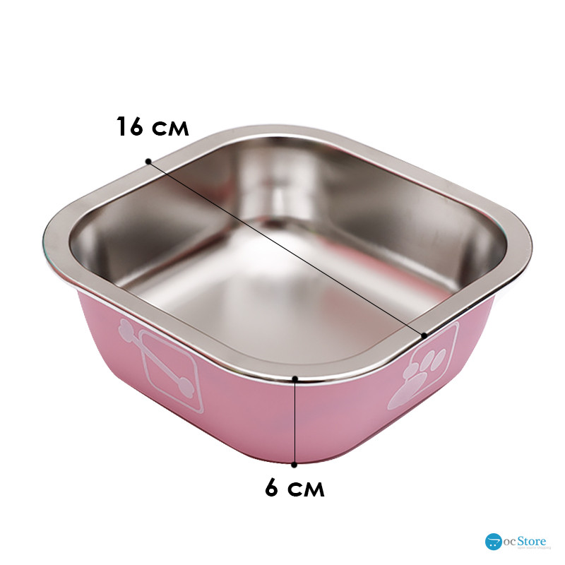 Миска для собак котов Taotaopets 1910002 металлическая Pink 160 мм