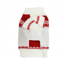 Рождественский свитер для собак и кошек 2111CGLK9070 вязаный теплый  White XS