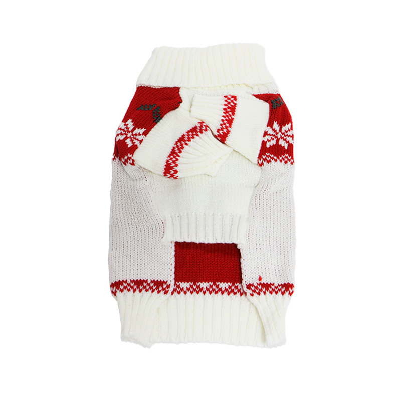 Рождественский свитер для собак и кошек 2111CGLK9070 вязаный теплый  White XS