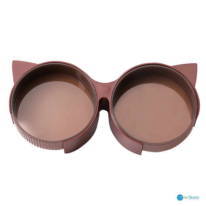 Миска Taotaopets 198807 для котов двойная с ушками Burgundy
