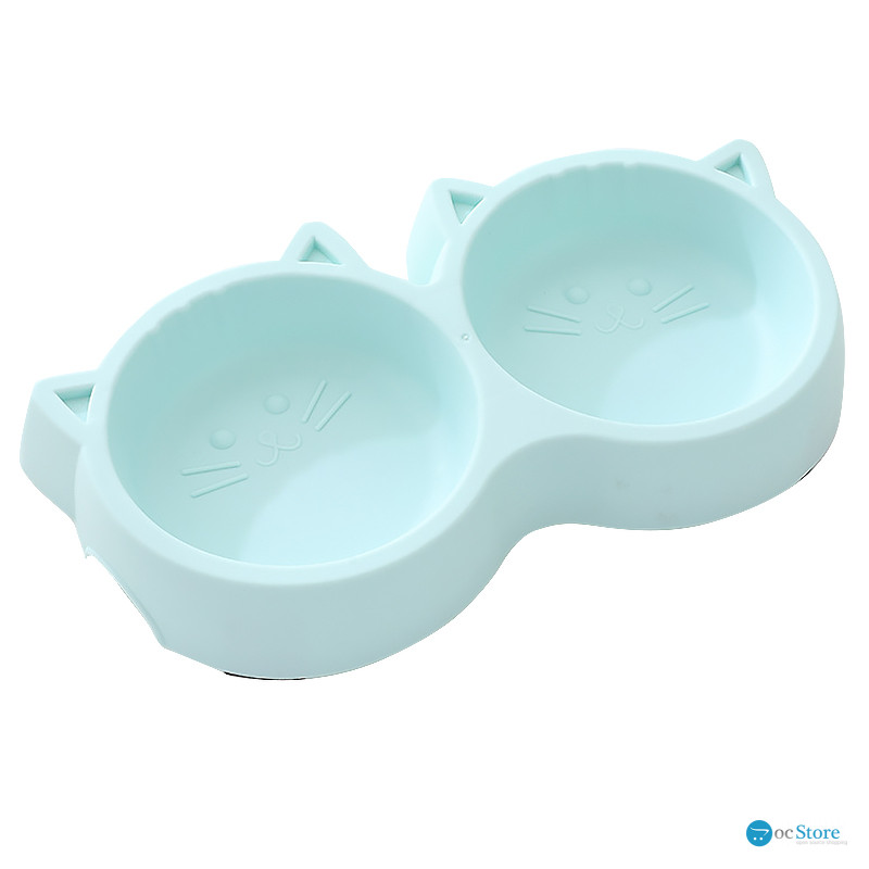 Миска для кошек Taotaopets Cat 123307 двойная пластиковая Blue