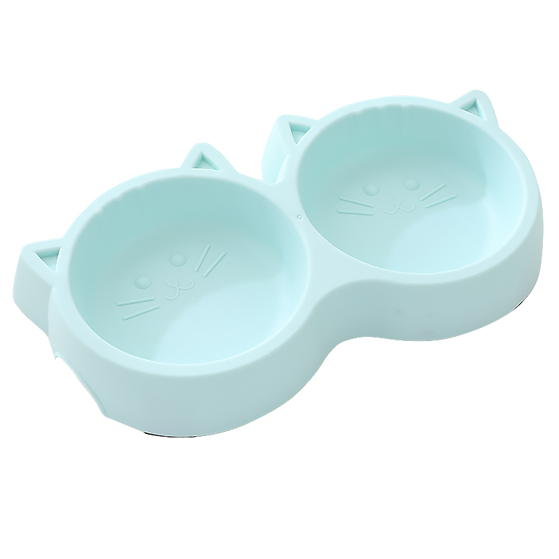 Миска для кошек Taotaopets Cat 123307 двойная пластиковая Blue