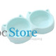 Миска для кошек Taotaopets Cat 123307 двойная пластиковая Blue