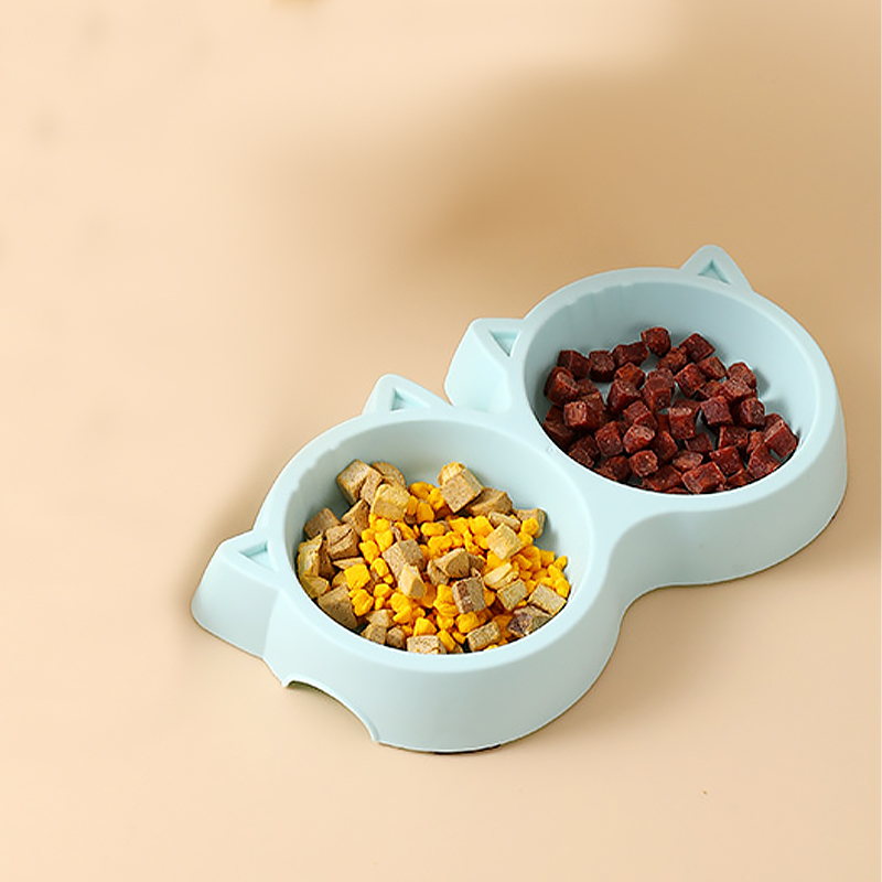 Миска для кошек Taotaopets Cat 123307 двойная пластиковая Blue