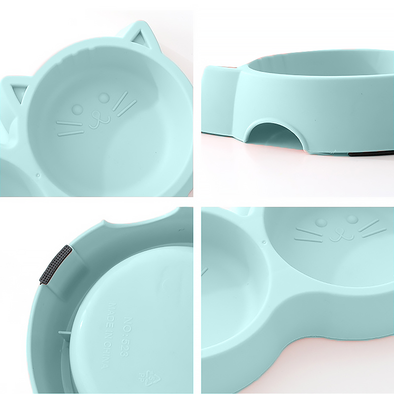 Миска для кошек Taotaopets Cat 123307 двойная пластиковая Blue