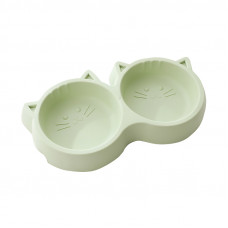 Миска для кошек Taotaopets Cat 123307 двойная пластиковая Green
