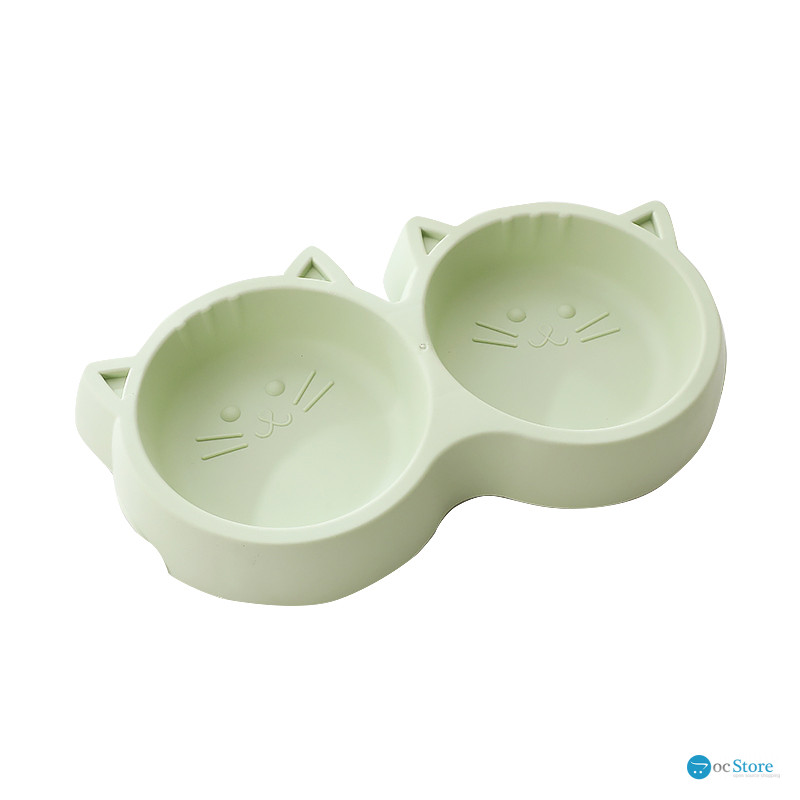 Миска для кошек Taotaopets Cat 123307 двойная пластиковая Green