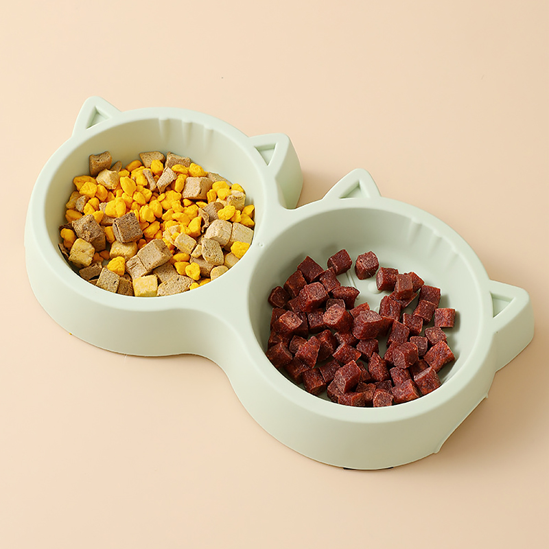 Миска для кошек Taotaopets Cat 123307 двойная пластиковая Green