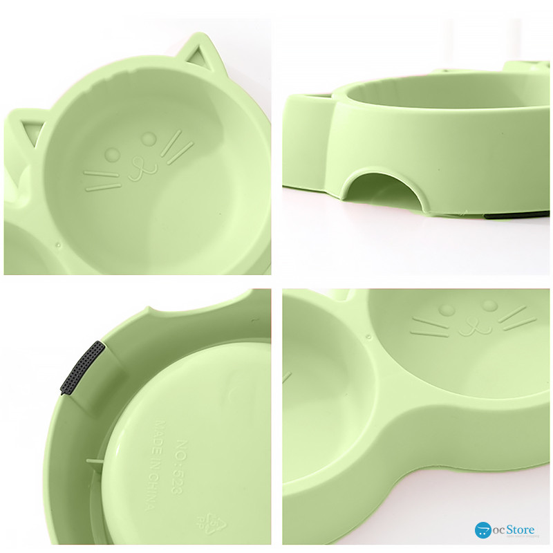 Миска для кошек Taotaopets Cat 123307 двойная пластиковая Green
