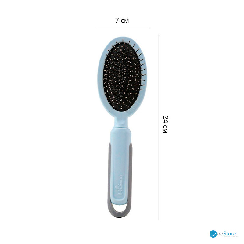 Расческа Taotaopets 04A2213 двухсторонняя с щеткой для собак и кошек для разных типов шерсти Blue