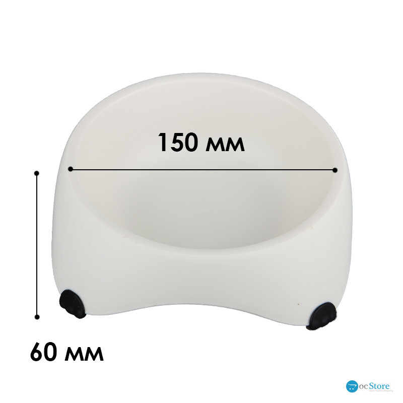 Миска для собак котов М120 пластиковая одинарная 300 мл Beige